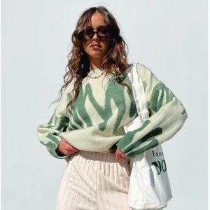 Princess Polly Katie Oversized Sweater Green